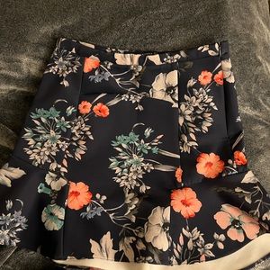 Zara flower skirt blue skirt with flowers